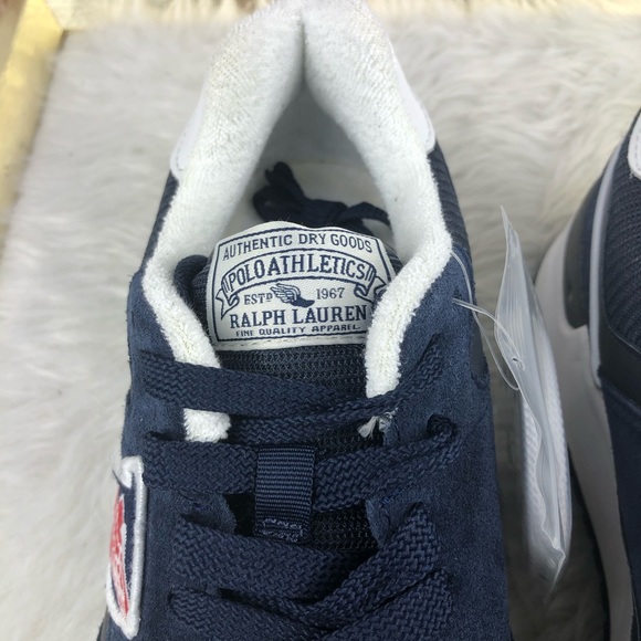 NEW Polo Ralph Lauren Trackster 100 Navy Sneakers - Picture 7 of 12